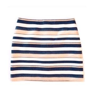 J.Crew Metallic Stripe Mini Skirt in Navy & Gold